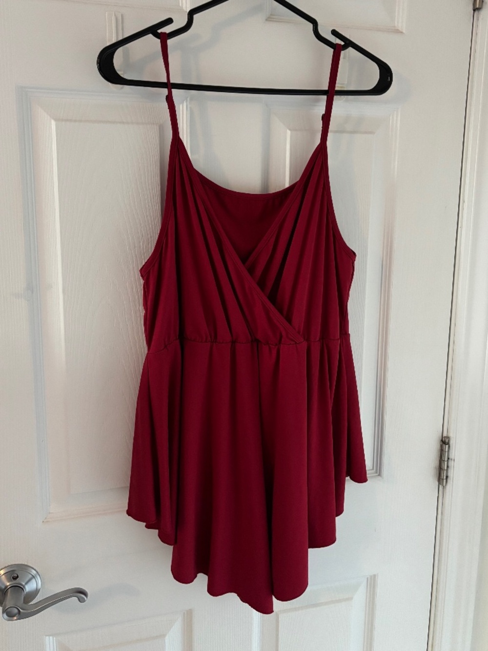 SHEIN Curve Burgundy Surplice Flowy Cami Tank Top 1XL